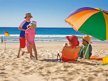Family on Gold Coast Beach